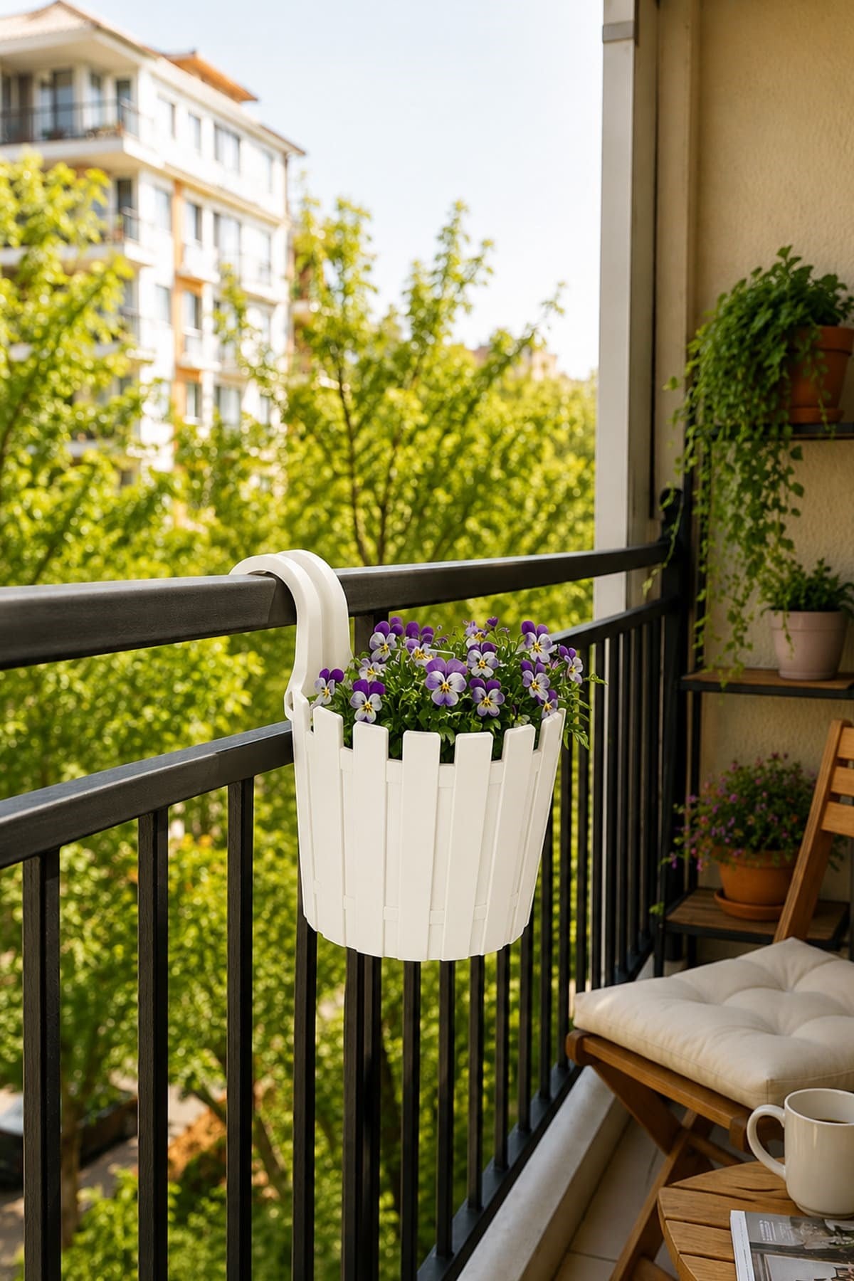 Poliwork TKA Tekli Askılı Akasya Balkon Saksısı